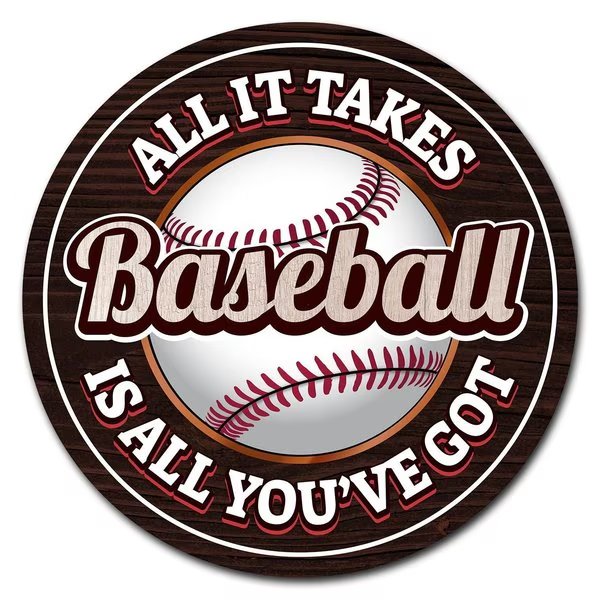 Baseball Circle Corrugated Plastic Sign, Signmission, Mfr#: C-16-CIR-Baseball